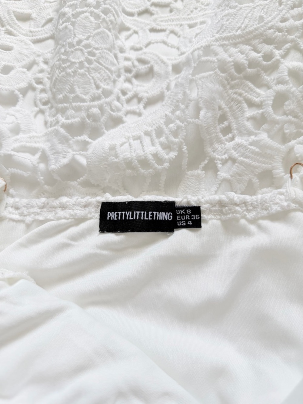 PLT White Floral Lace Spaghetti Strap Dress - Picture 6 of 6